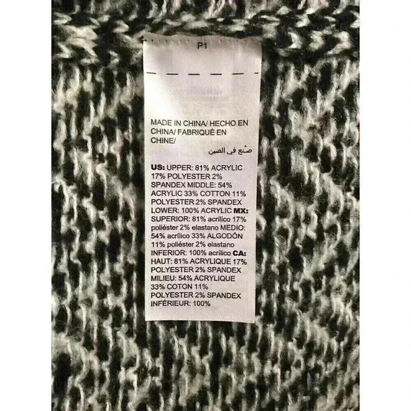 Chico’s 0P Small Petite Black Gray Marled Open Knit Sweater - Picture 4 of 4